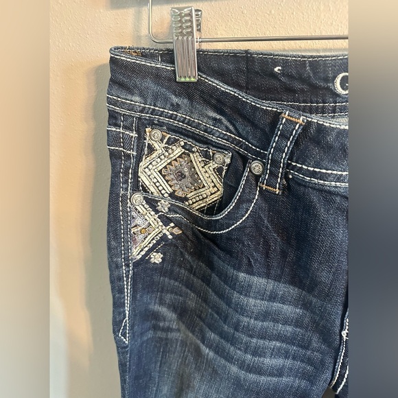 Grace in LA Women's Blue Embellished Jeans Easy Fit Size 29 - Picture 7 of 8